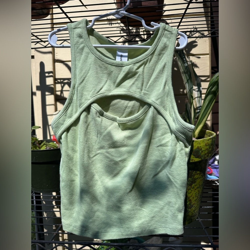 ABOUND Organic Green Keyhole Sleeveless Tank Size Small